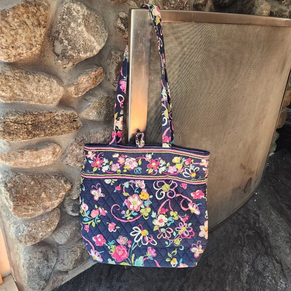 Vera Bradley Floral Ribbons Tote Bag - Picture 1 of 15